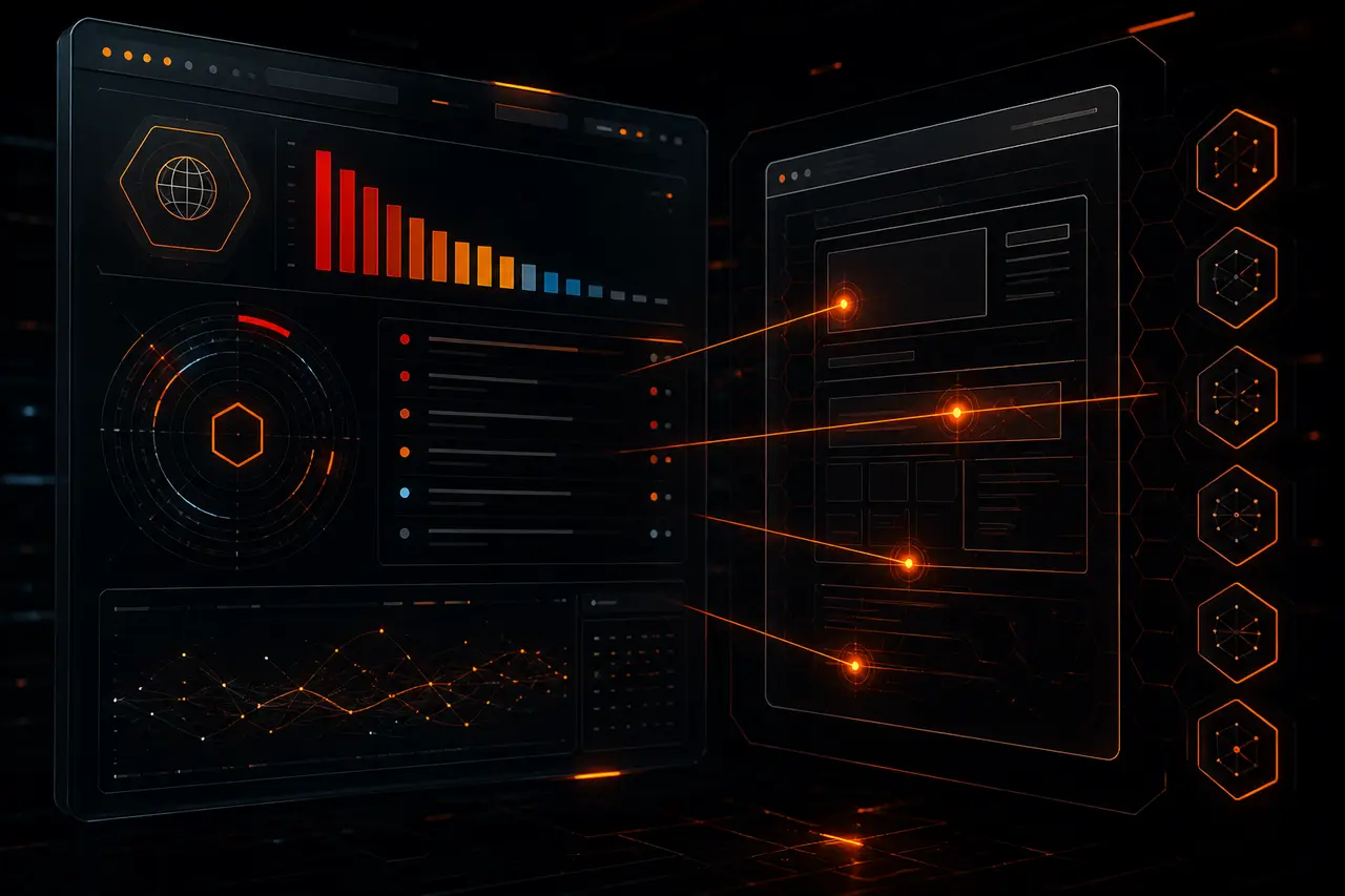 Website security scanner console with a site being probed and severity-ordered findings.