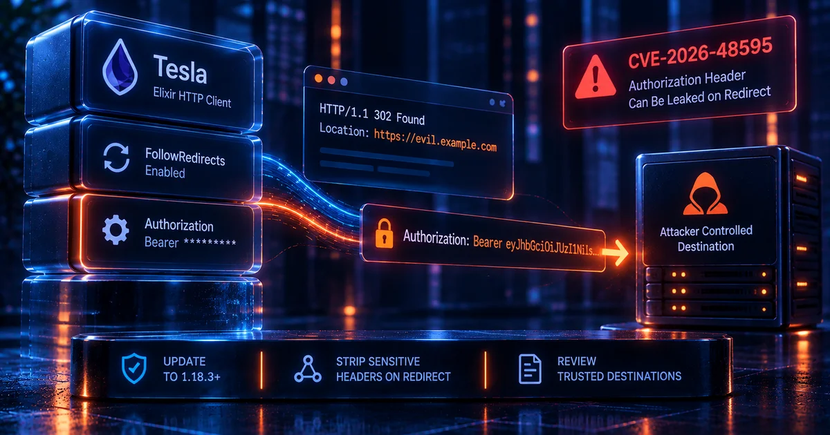 Security Brief: CVE-2026-48595 Tesla Redirect Flaw Can Leak Authorization Headers