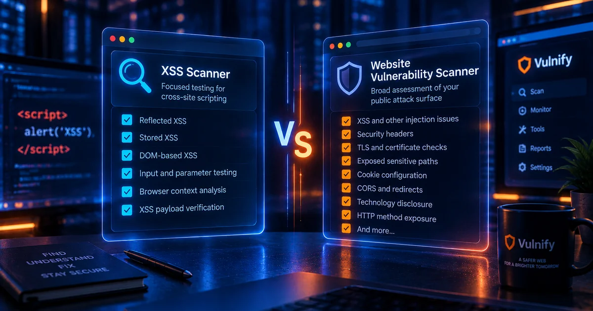 XSS Scanner vs Website Vulnerability Scanner: What Does Each Actually Find?
