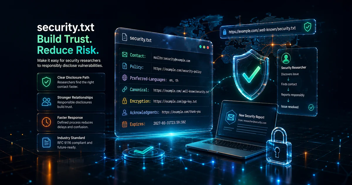 security.txt Explained: How to Build a Vulnerability Disclosure Process Researchers Can Actually Use