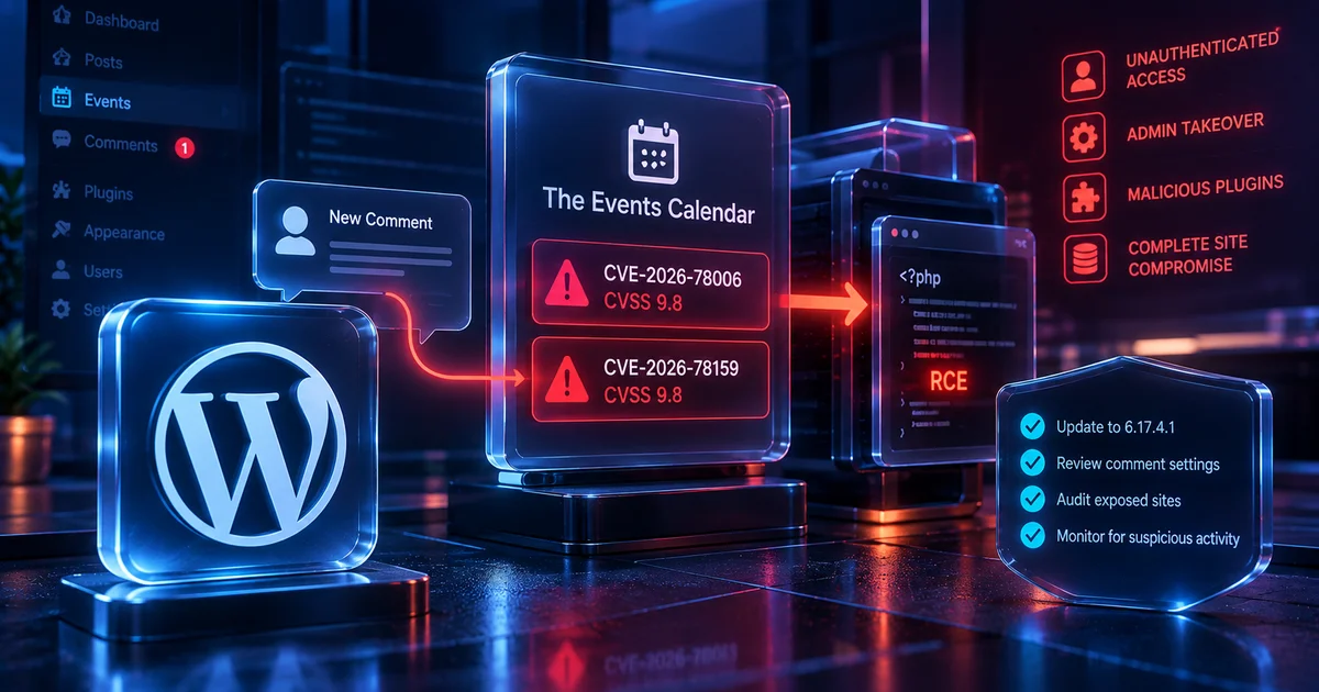 Security Brief: Two Critical The Events Calendar Flaws Enable Unauthenticated WordPress RCE