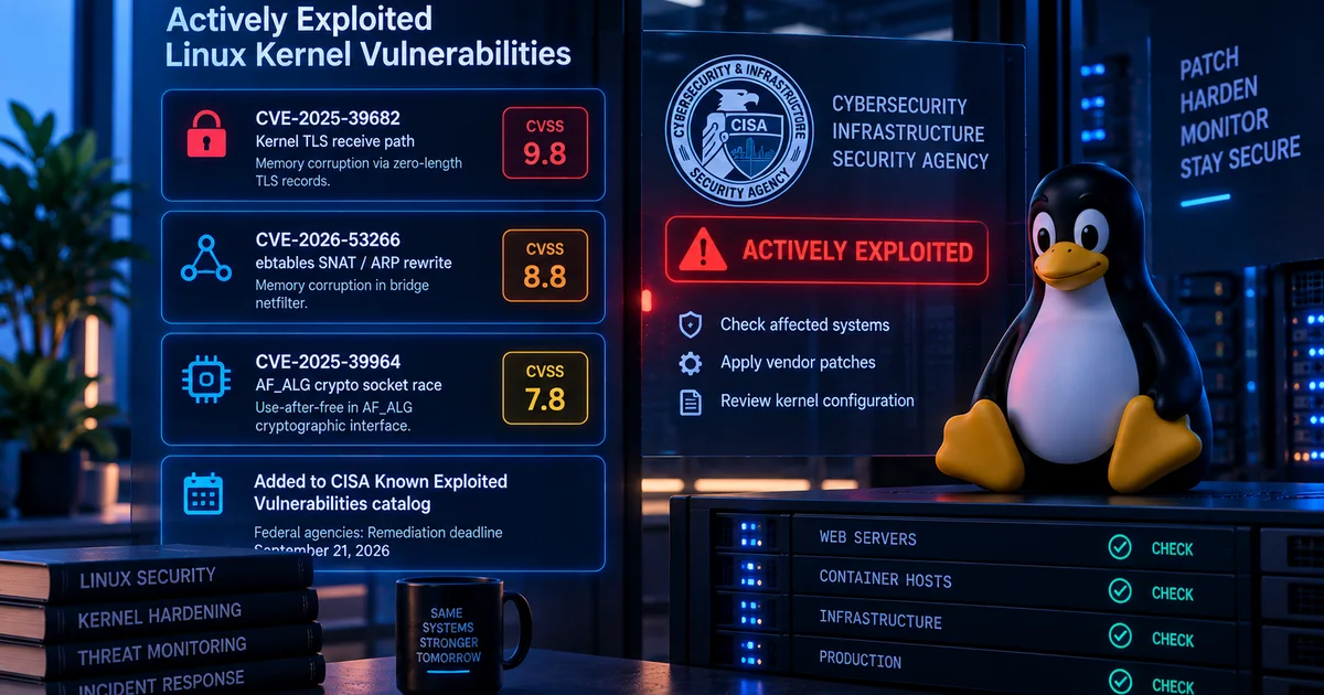 Security Brief: CISA Flags Three Actively Exploited Linux Kernel Vulnerabilities